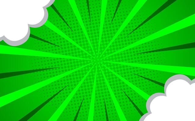 comic background with clouds and rays