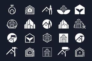 Set bundle building and apartmen logo design collection with unique element idea vector