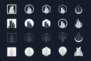 Set bundle building and apartmen logo design collection with unique element idea vector