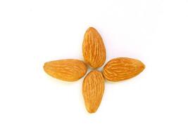 Flower Shape Almonds isolated on white background photo