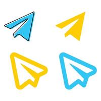 Set of paper airplanes icon vector