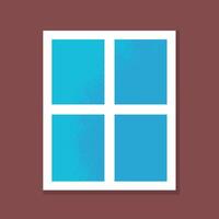 Window icon in flat style. Window on the wall vector
