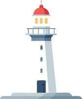 Lighthouse with a red top standing tall, symbolizing guidance and safety vector