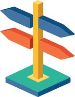 A multicolored signpost symbolizing direction and multiple pathways vector