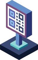 A digital QR code scanner representing technology and online transactions vector