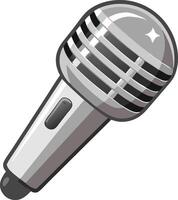 Silver microphone with modern design, symbolizing audio, music, and communication vector