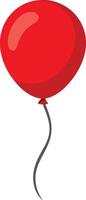 Red balloon with string floating upward on a white background illustration vector