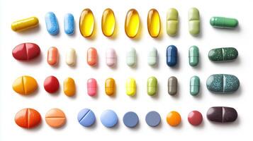 a diverse collection of pharmaceutical tablets. photo