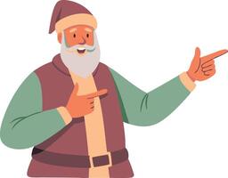 Saint Nicholas pointing, flat illustration for historical Christmas character concept vector