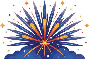 Bright firework bursting in the night sky, representing celebration, joy, and festive occasions in a vibrant and exciting illustration. vector
