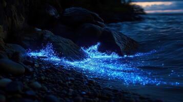 Bioluminescence. Bio luminescent ocean photo