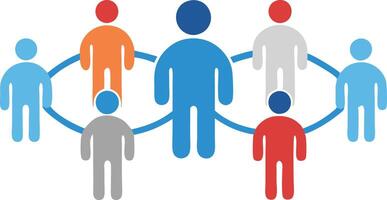 People icons connected in a network symbolizing teamwork and collaboration vector