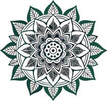 Geometric mandala pattern in a detailed, abstract design representing symmetry, harmony, and balance vector