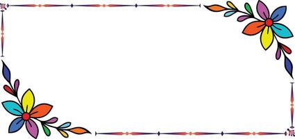 Vibrant Flower-Themed Frame for Graphic Design Projects vector