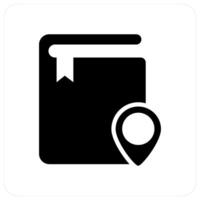 Location Book and map icon concept vector