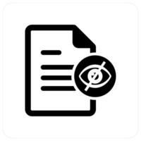 Invisible Document and eye icon concept vector