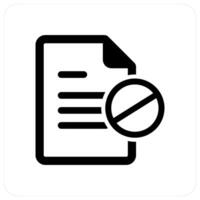 Document Prohibited and prohibited icon concept vector