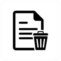Trash Page and bin icon concept vector