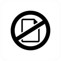 Document Prohibited and prohibited icon concept vector