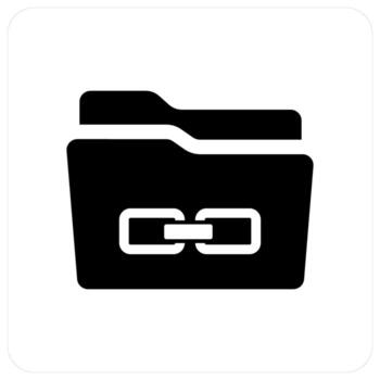 Link Folder and link icon concept vector