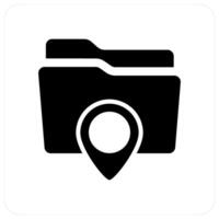 Folder Location and pin folder icon concept vector