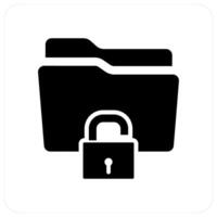 Folder Security and folder lock icon concept vector