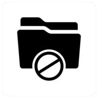 Folder Prohibited and folder icon concept vector