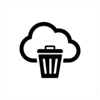 Trash Cloud and delete icon concept vector