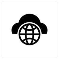 Global Cloud and global icon concept vector