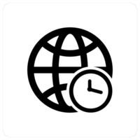 Global Time and world icon concept vector