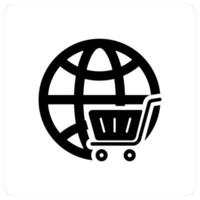 Global Cart and commerce icon concept vector