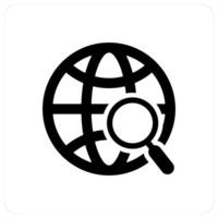 Global Search and globe icon concept vector