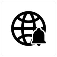 Global Notification and earth icon concept vector