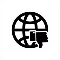 Dislike Global and dislike icon concept vector