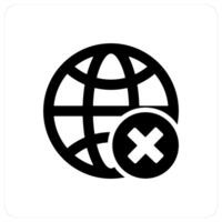 Wrong Globe and error icon concept vector