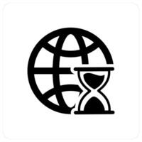 Global Hourglass and effect icon concept vector