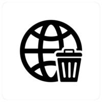 Trash Globe and trash icon concept vector