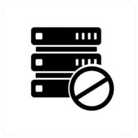 Server Prohibited and server icon concept vector