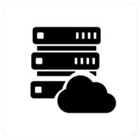 Cloud Server and hosting icon concept vector