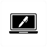 Edit Laptop and blog icon concept vector