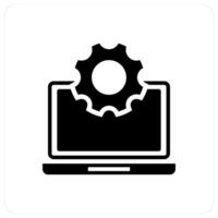 Laptop Settings and gear iocn concept vector
