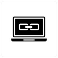 Link Laptop and internal icon concept vector