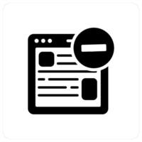 Remove Webpage and delete webpage icon concept vector