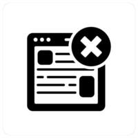 Wrong Webpage and cross icon concept vector