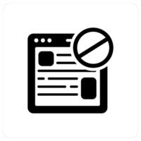 Webpage Prohibited and prohibited icon concept vector
