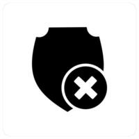 Wrong Shield and shape icon concept vector