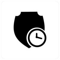 Shield Time and safe icon concept vector