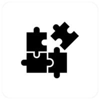 Puzzle and collaboration icon concept vector