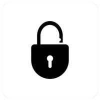Open Lock and lock icon concept vector