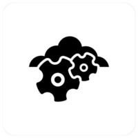 Cloud Settings and settings icon concept vector